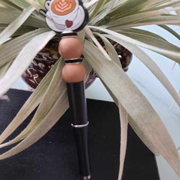 Chic Gold and Tan Pen with Decorative Top - Picture 14 of 16